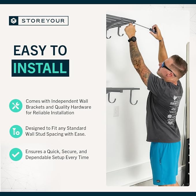 StoreYourBoard Heavy Duty Garage Shelf Wall Mount 2ft x 4ft – Wall-Mounted - Image 3