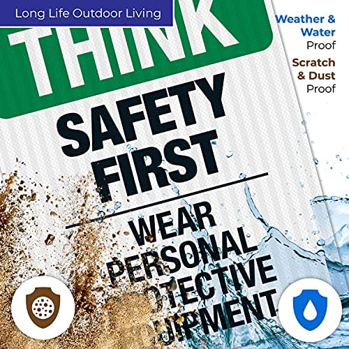 Think Safety First Wear Personal Protective Equipment Sign, - Image 5