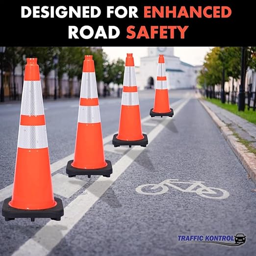 6 Pack 28" Inch Orange Traffic Safety Cones - Image 5