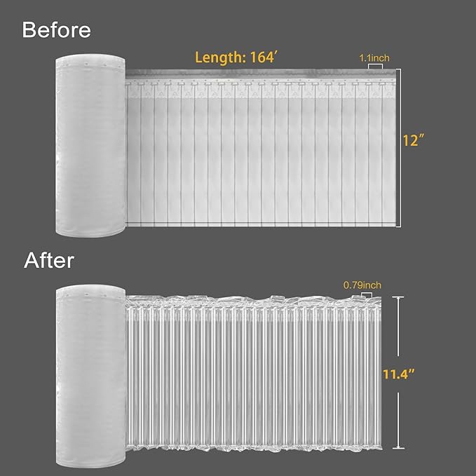 Large Bubble Cushioning Wrap for Packing 12"x164'，Inflatable Air Pillows for - Image 6