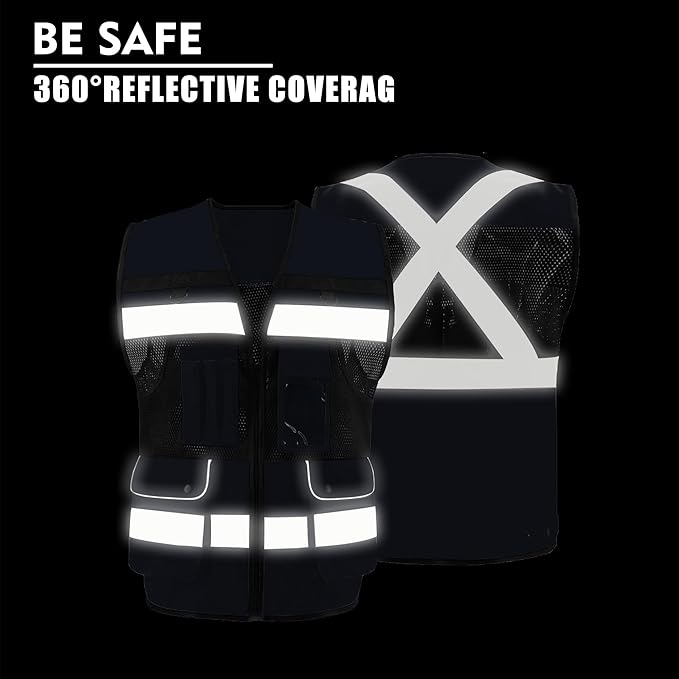 Safety Vest High Visibility Reflective Construction Vest - Image 4