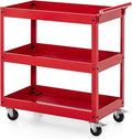 Goplus 3-Tier Utility Cart, Heavy Duty Commercial Service Tool Cart w/Lockable by Goplus