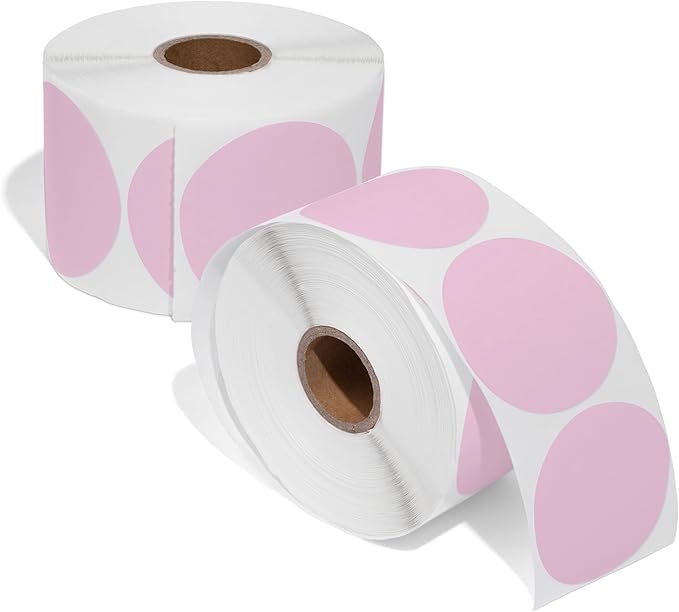 Spartan Industrial 2" Direct Thermal Pink Labels | Perforated Custom Circle by SpartanIndustrial