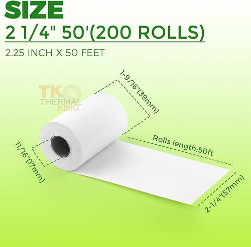 2 1/4" x 50' Thermal Paper, POS Receipt Paper - Image 2