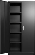 Black Iron Metal Lockable Storage Cabinet by Waqiv