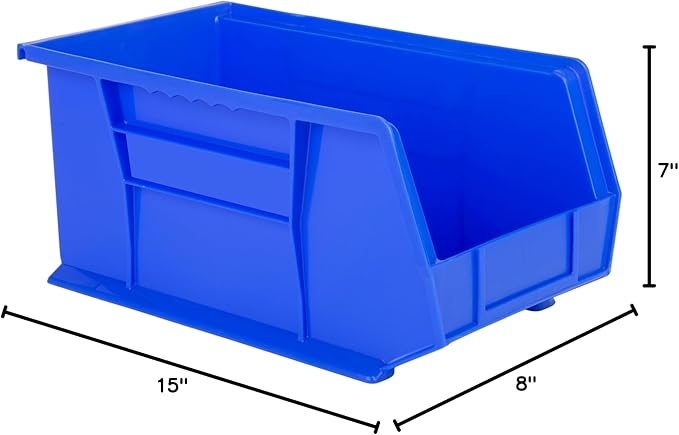 Hudson Exchange 15" x 8" x 7" Plastic Stackable Storage Bin and Hanging - Image 4