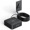 Flat Plug Power Strip with USB C, 6.5FT Flat Extension Cord by SMALLRT