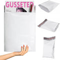 ABC PACK & SUPPLY White Gusseted Poly Mailers, 2.5 Mil. Plastic Shipping Bags by ABCPackSupply%C2%AE