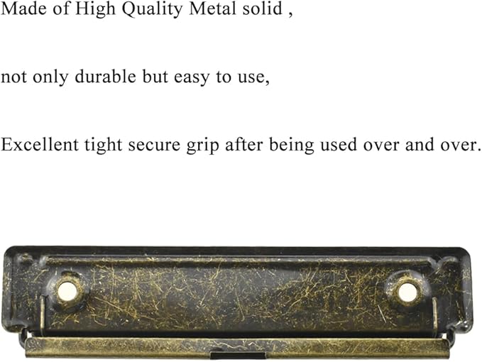 HAHIYO 4.72 Inches Vintage Bronze Metal Mountable Clipboard Clips - Image 3