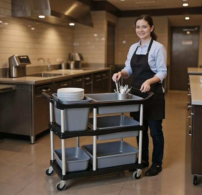 ZQZ-Store Storage Cart 3 Tier Heavy Duty Commercial Grade Utility Cart - Image 5