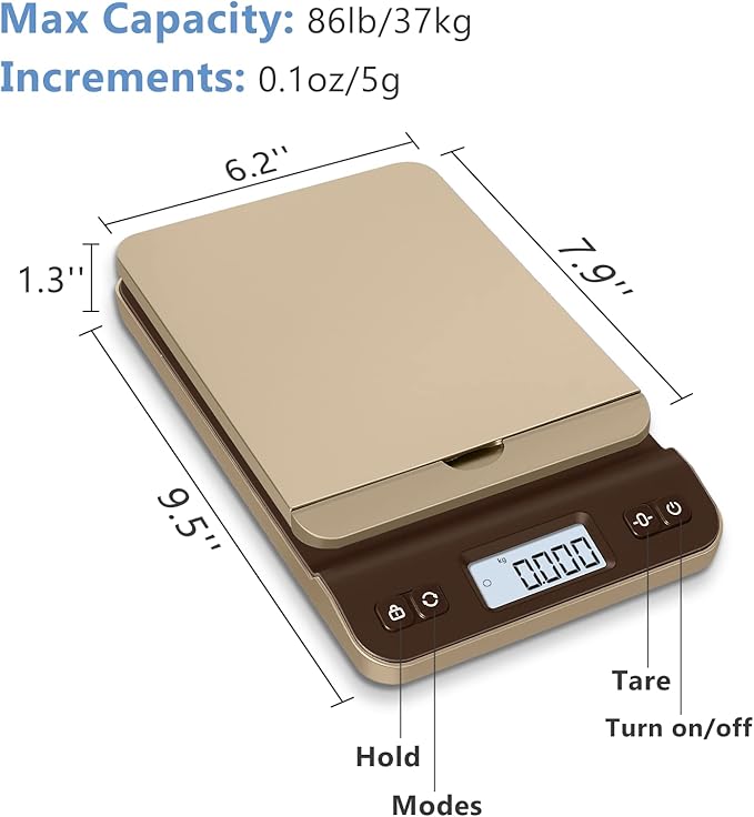 QP Digital Shipping Postal Scale, 86lb/0.1oz Accuracy Postage Scale - Image 3