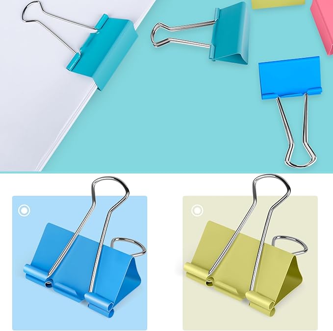 Ufmarine Colored Jumbo Binder Clips 2.4 inch, Extra Large Binder Clips - Image 7