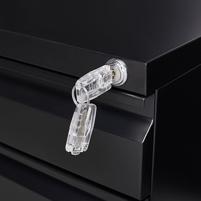 3-Drawer Lockable Mobile File Cabinet – Metal A4/Letter/Legal Size Storage - Image 4