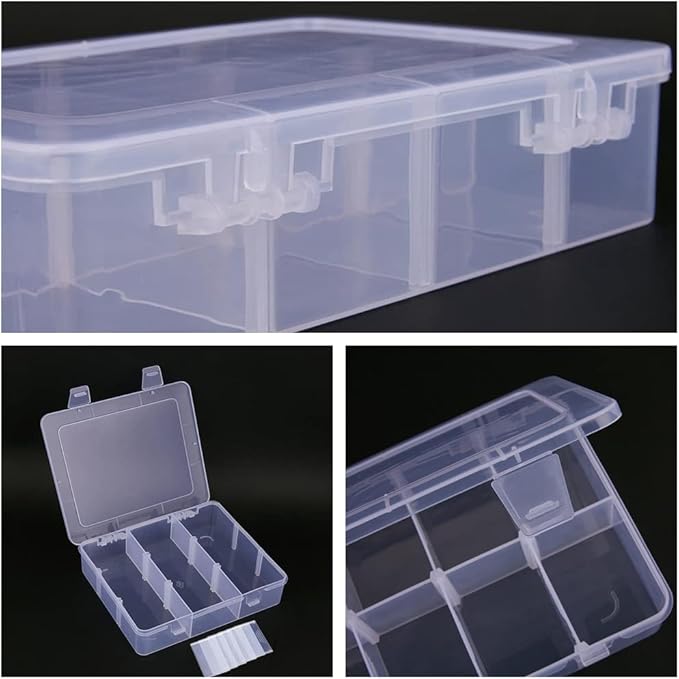 2 Pcs 9 Grids Clear Organizer Box Plastic Storage Container - Image 6