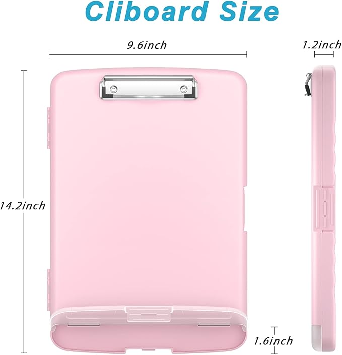 Rimilak Plastic Clipboard with Storage, 8.5 x 11″ High Capacity Folio Nursing - Image 2