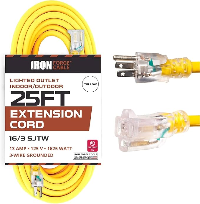 Iron Forge Cable Weatherproof 25 Ft Outdoor Extension Cord by IronForgeCable