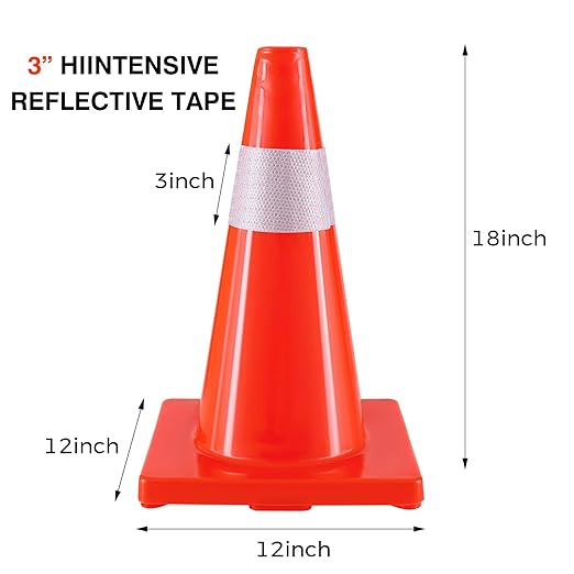 Traffic Safety Cones 18 Inch 4 Pack - Image 5