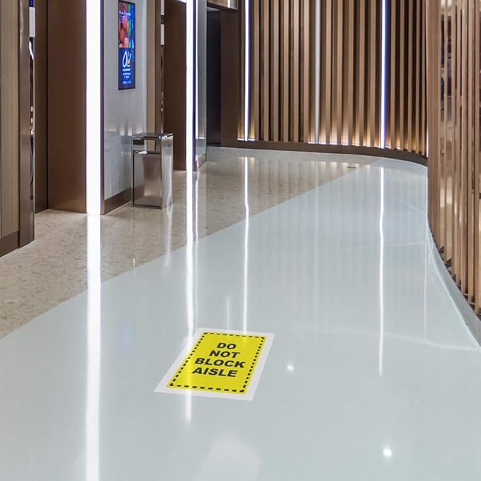 Do Not Block Floor Decals Aisle Yellow Anti-Slip Vertical Shape Lifestyle - Image 3