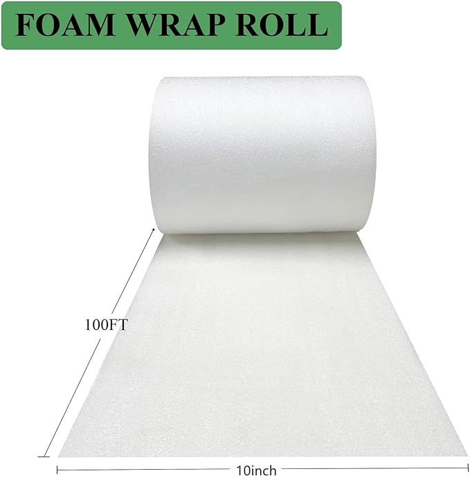 Packing Foam Roll for Moving 10 Inch Wide x 100FT Cushion Foam Wrap Roll for - Image 2