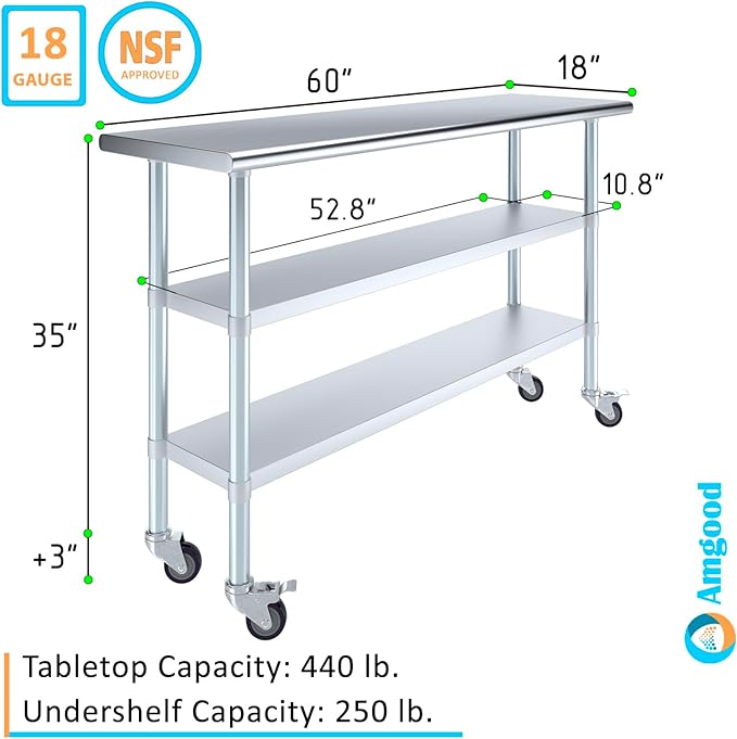 AmGood Stainless Steel Work Table - Image 3