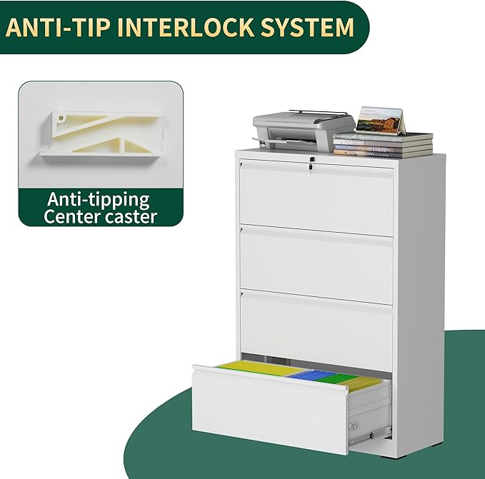 4 Drawer Lateral File Cabinet - Image 6