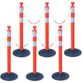 6 Pack 39 Inch Red Traffic Delineator Posts by vilmon