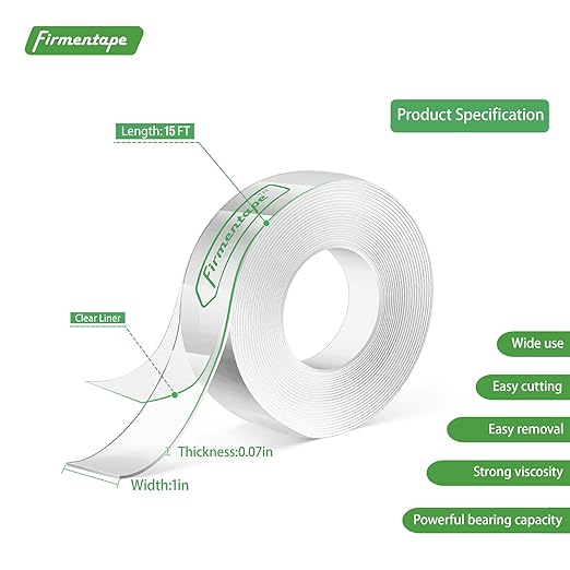 Clear Double Sided Tape Extra Long Mounting Tape, Strong Adhesive, Residue-Free - Image 2