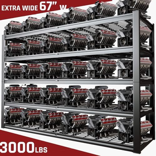 55" W Heavy Duty Garage Shelving 30" D Metal Shelving Unit, 5 Tier Adjustable Storage Shelves, Steel Industrial Shelving for Basement, 2 Pack - Image 3
