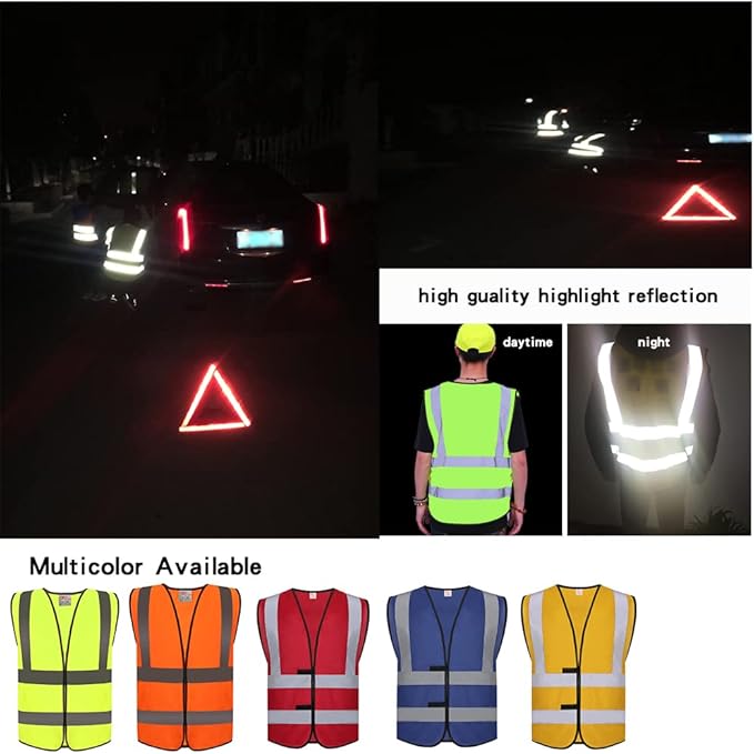 zojo High Visibility Reflective Vests, Adjustable Size, Lightweight Mesh Fabric - Image 4
