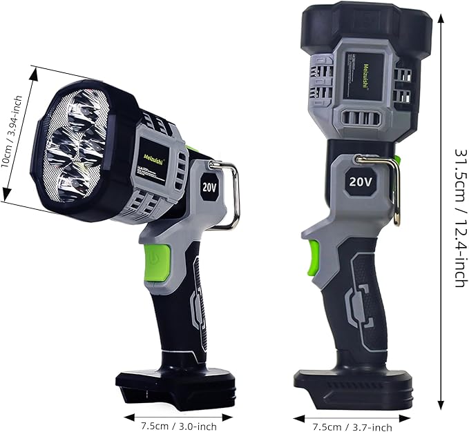 20W Cordless LED Work Light, Switchable Spotlight and Floodlight - Image 8