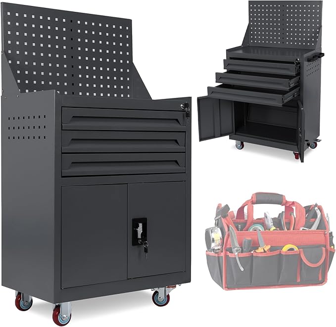 Rolling Tool Chest with Drawers Tool Storage Cabinet Auto Repair Tool Cart - Image 4