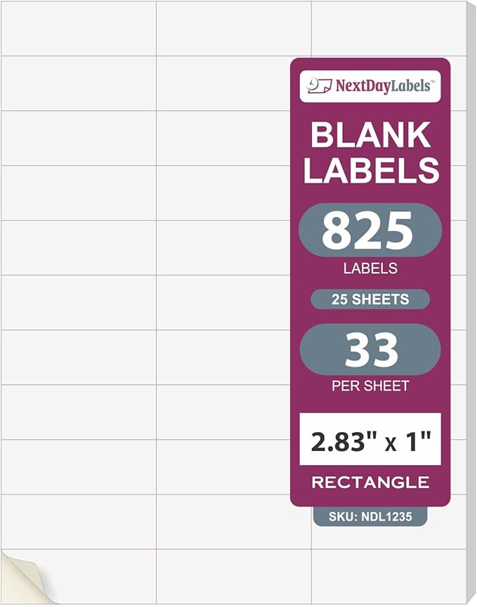 NextDayLabels - 2.83" x 1" Rectangular Sticker Labels by NextDayLabels