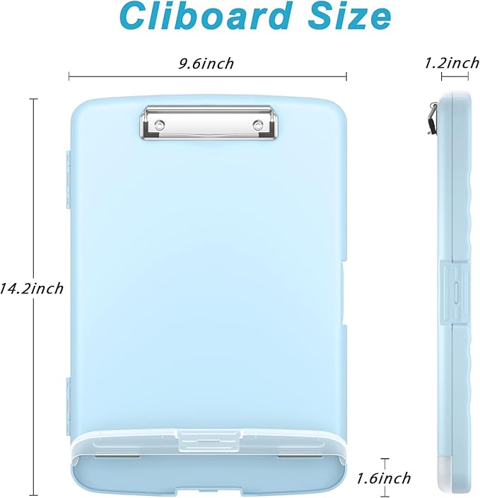 Rimilak Plastic Clipboard with Storage, 8.5 x 11 High Capacity Folio Nursing - Image 2