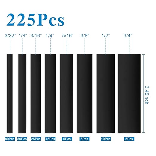 XHF UL Listed 225 Pcs Length 3.45" 3:1 Waterproof Heat Shrink Tubing Kit Marine - Image 2