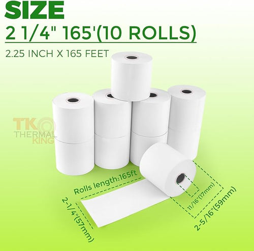 2 1/4" x 165' Thermal Paper, POS Receipt Paper - Image 2