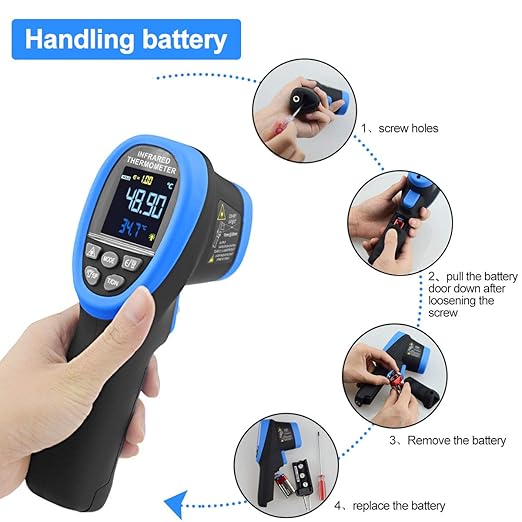 High Temperature IR Thermometer -58℉- 2732℉, Dual Laser Industrial Pyrometer - Image 4