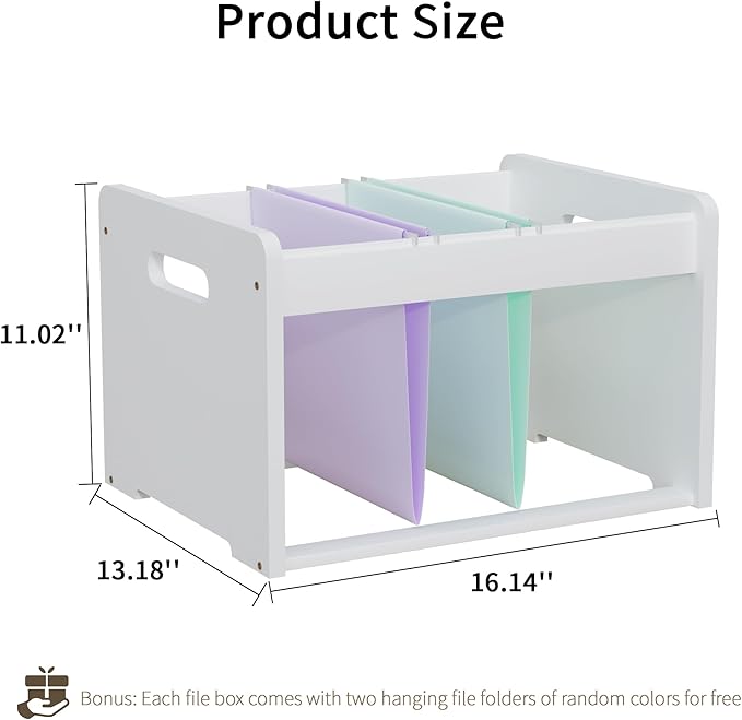 2 Pack Bamboo Hanging File Organizer, Office Desk File Organizer - Image 2