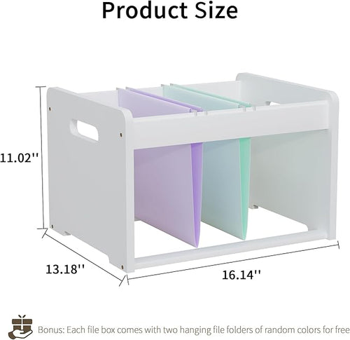 2 Pack Bamboo Hanging File Organizer, Office Desk File Organizer - Image 2
