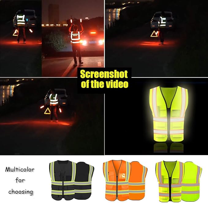 YOWESHOP High Reflective Visibility Safety Vest Custom Your Logo Safety Workwear - Image 2