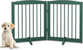 Freestanding Pet Gate for Dogs, Foldable Wooden Dog Gate for House, Step Over by PUPETPO