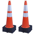 OrangeStar 6-Pack 28" Traffic Cones, Weighted Rubber Base by OrangeStar