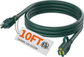 HUANCHAIN Indoor Outdoor Green Extension Cord 10 ft Waterproof, 16/3 Gauge by huanchain
