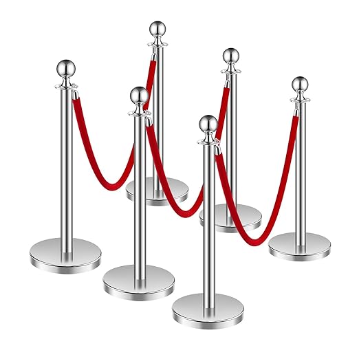 VEVOR Stanchions and Velvet Ropes 6Pcs, Hollow Base - Image 9