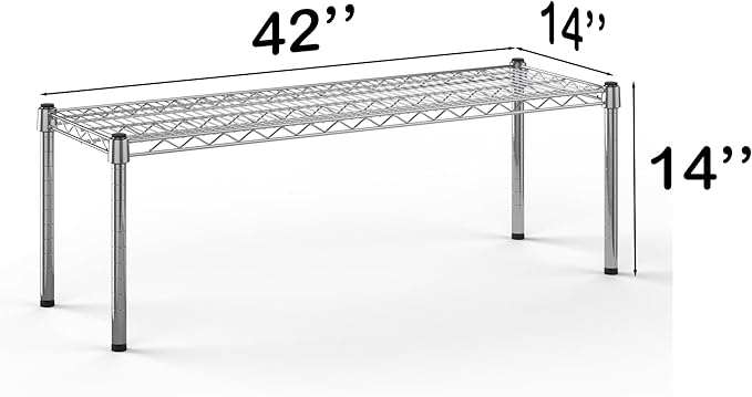 14''W x 42''L x 14''H Chrome Plated Wire Dunnage Rack | Off The Floor Storage - Image 3