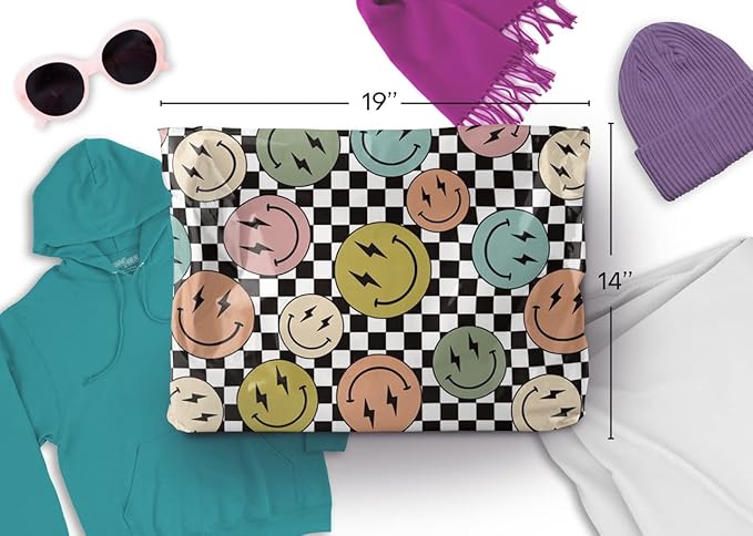 14x19 Poly Mailers – Smiles Checkerboard – Waterproof, Tear-Resistant Shipping - Image 2