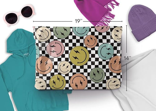 14x19 Poly Mailers – Smiles Checkerboard – Waterproof, Tear-Resistant Shipping - Image 2
