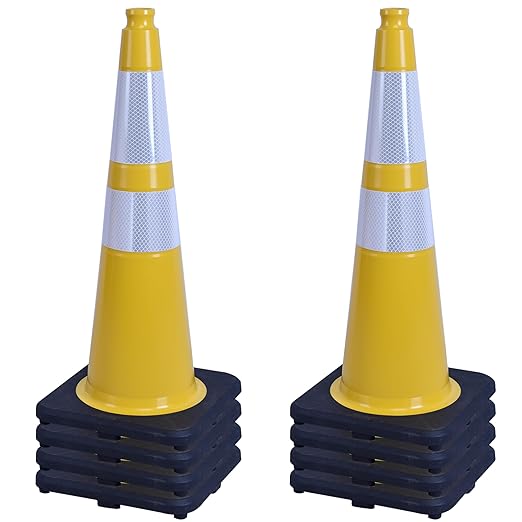 OrangeStar 8-Pack 28" Traffic Cones, Heavy Duty Base by OrangeStar