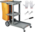 VEVOR Cleaning Cart, 3-Shelf Commercial Janitorial Cart, 200 lbs Capacity by VEVOR