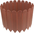 Plastic Garden Lawn Fence Panel Deep Brown Decorative Temporary Outdoor Border by Unknown
