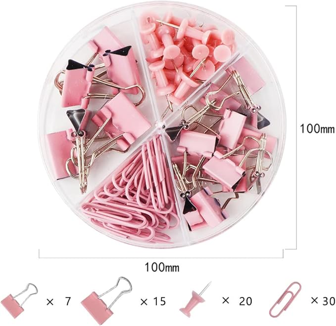 Paper Clips and Binder Clips Set, Metal Assorted Sized Binders - Image 2